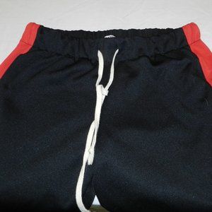 EPTM track pants, drawstring waist, banded ankle, black/red/white